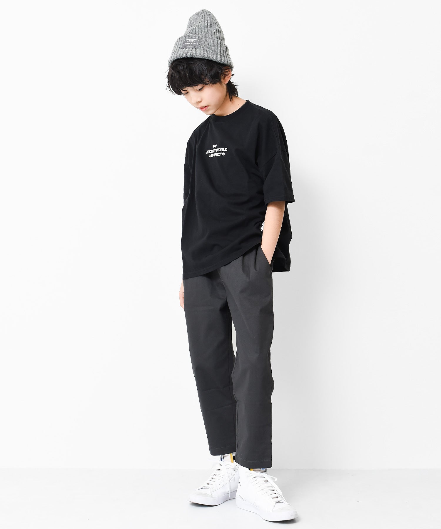ラット エフェクト RAT EFFECT サイドテープ付きバックプリントビックTシャツ （ライトグレー） ライトグレー