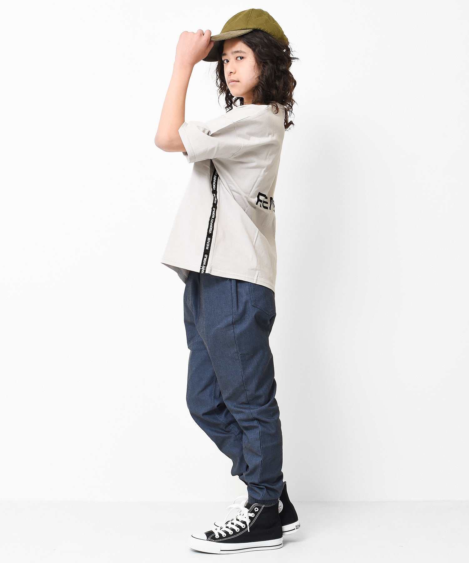 ラット エフェクト RAT EFFECT サイドテープ付きバックプリントビックTシャツ （ライトグレー） ライトグレー