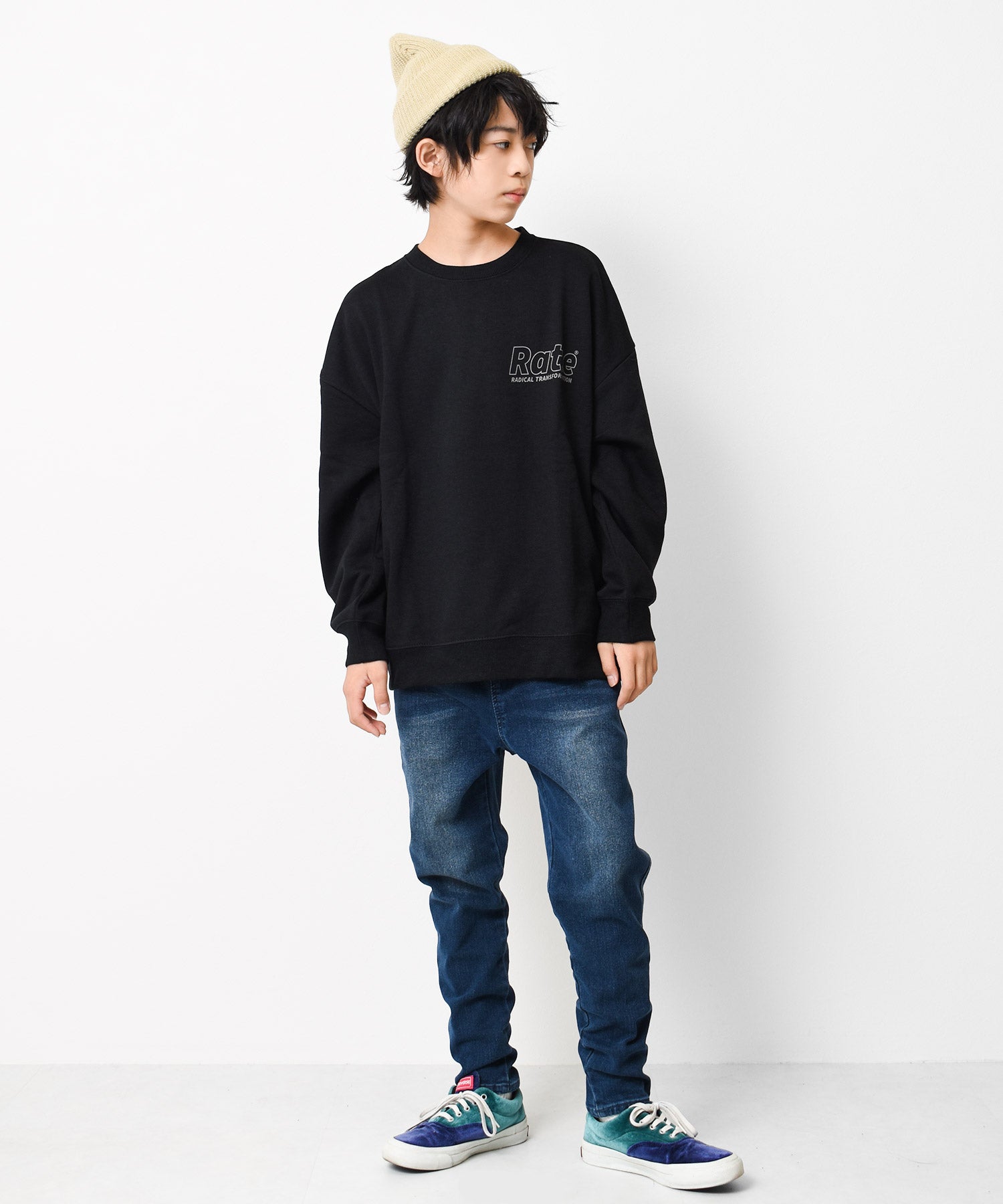 ラット エフェクト RAT EFFECT 裏起毛バックロゴプリントトレーナー