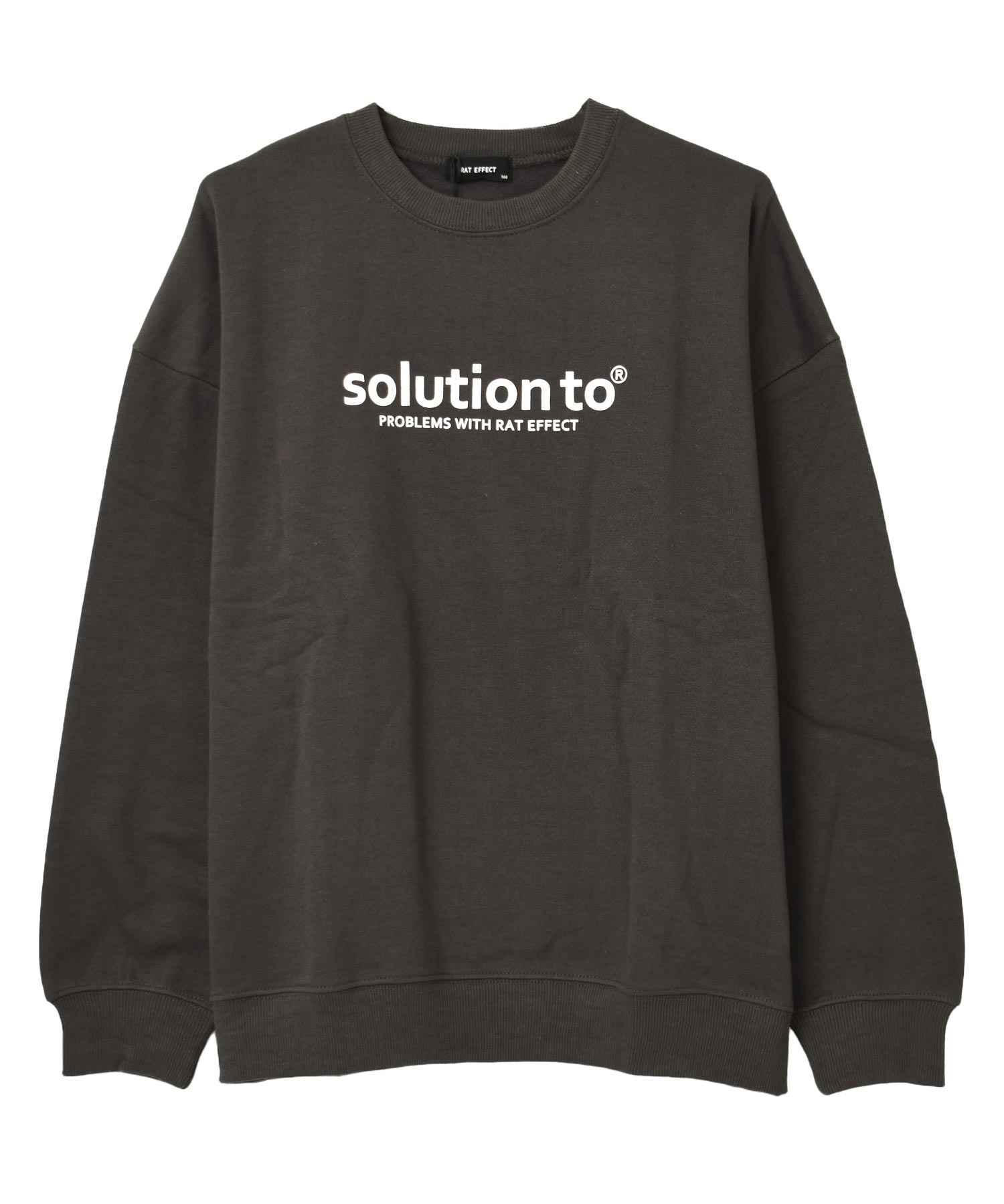 ラット エフェクト RAT EFFECT solutionロゴプリント裏起毛トレーナー （チャコール） チャコール