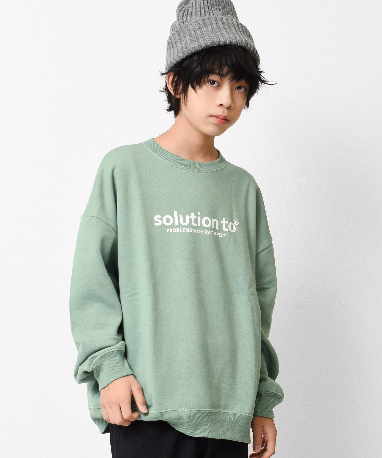 ラット エフェクト RAT EFFECT solutionロゴプリント裏起毛トレーナー （グリーン） グリーン