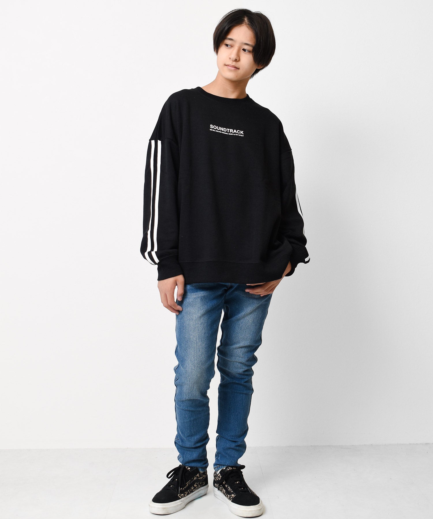 ラット エフェクト RAT EFFECT 裏起毛袖ライントレーナー