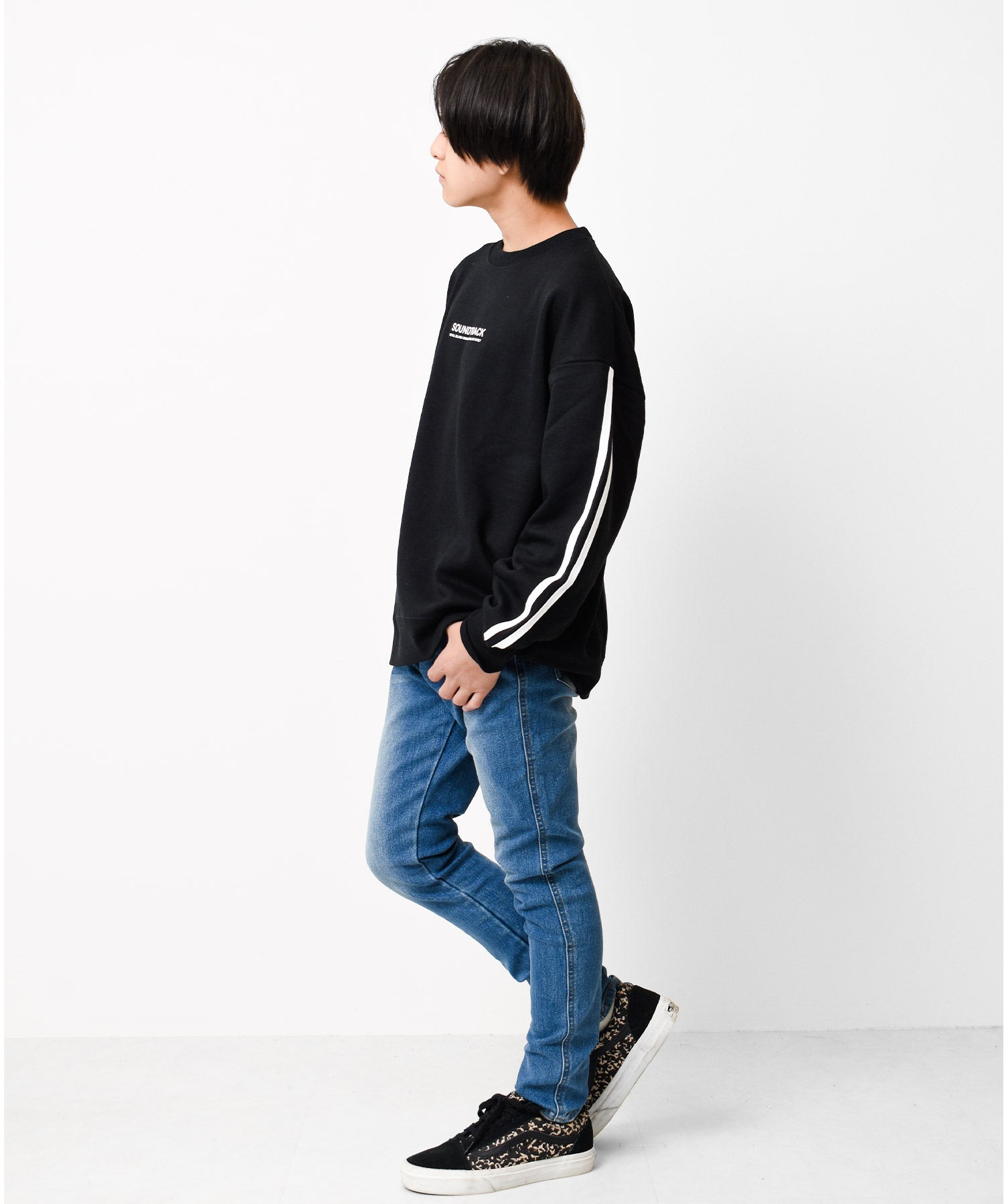 ラット エフェクト RAT EFFECT 裏起毛袖ライントレーナー