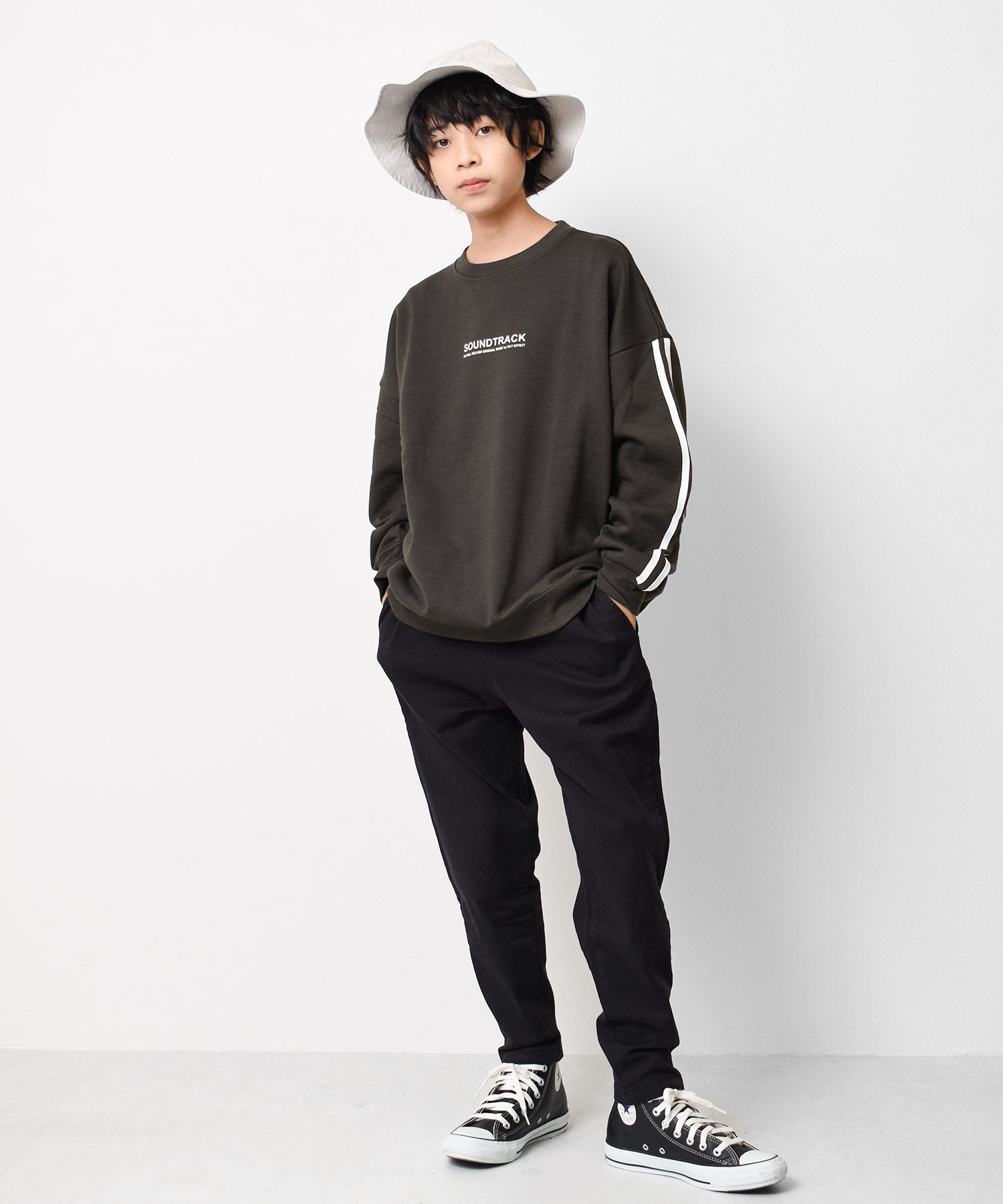 ラット エフェクト RAT EFFECT 裏起毛袖ライントレーナー