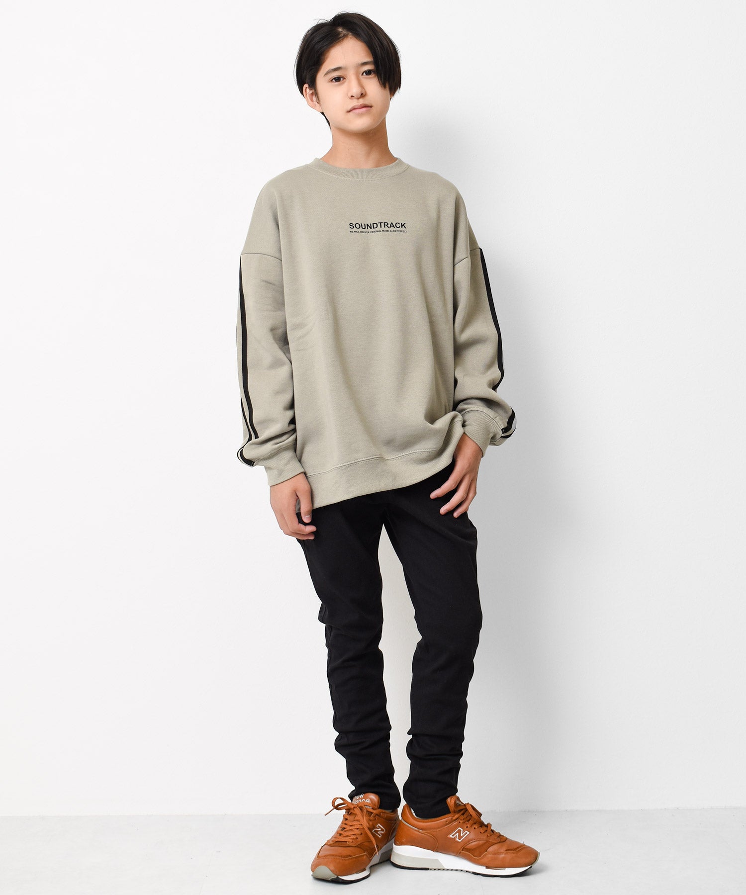 ラット エフェクト RAT EFFECT 裏起毛袖ライントレーナー