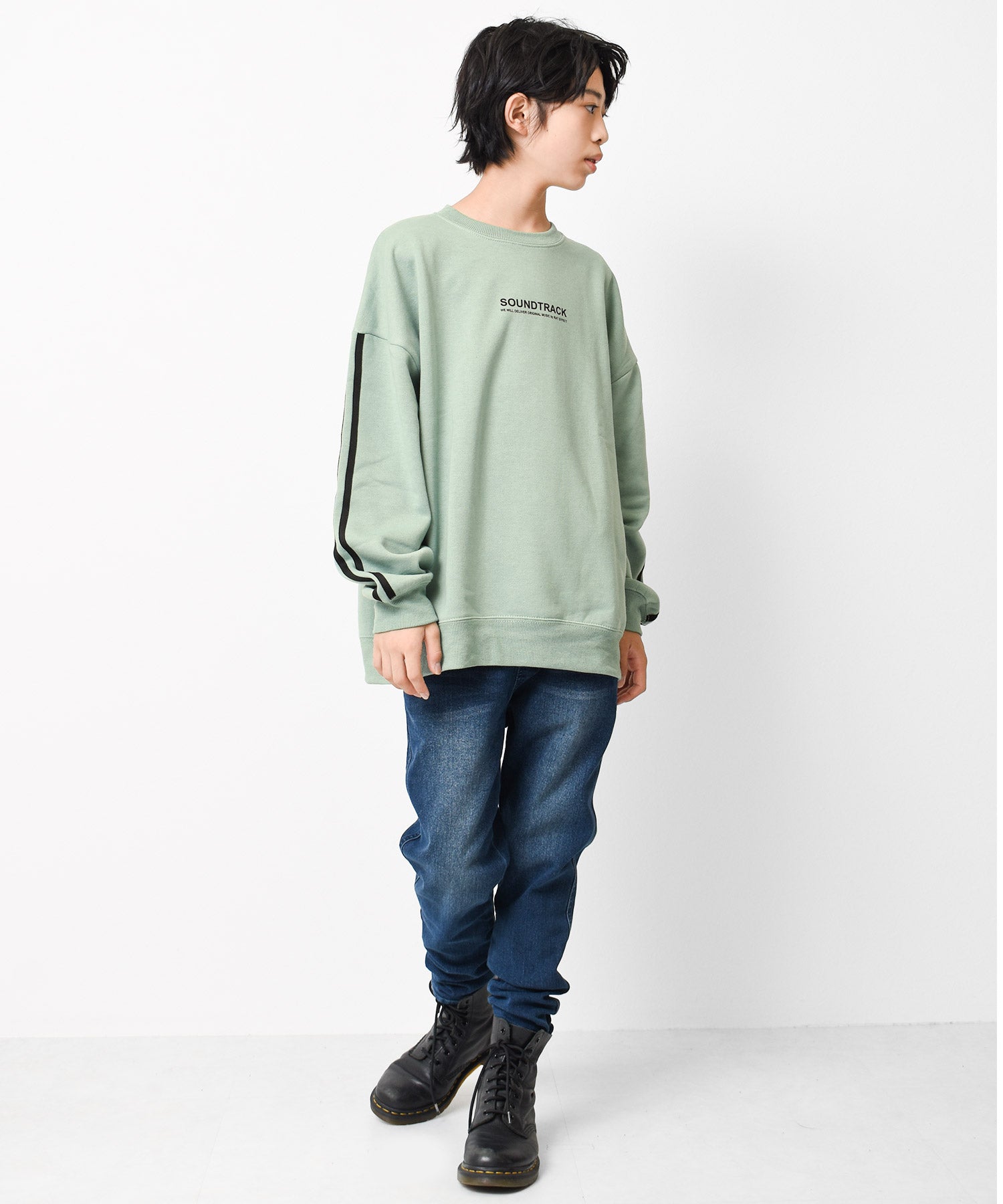 ラット エフェクト RAT EFFECT 裏起毛袖ライントレーナー