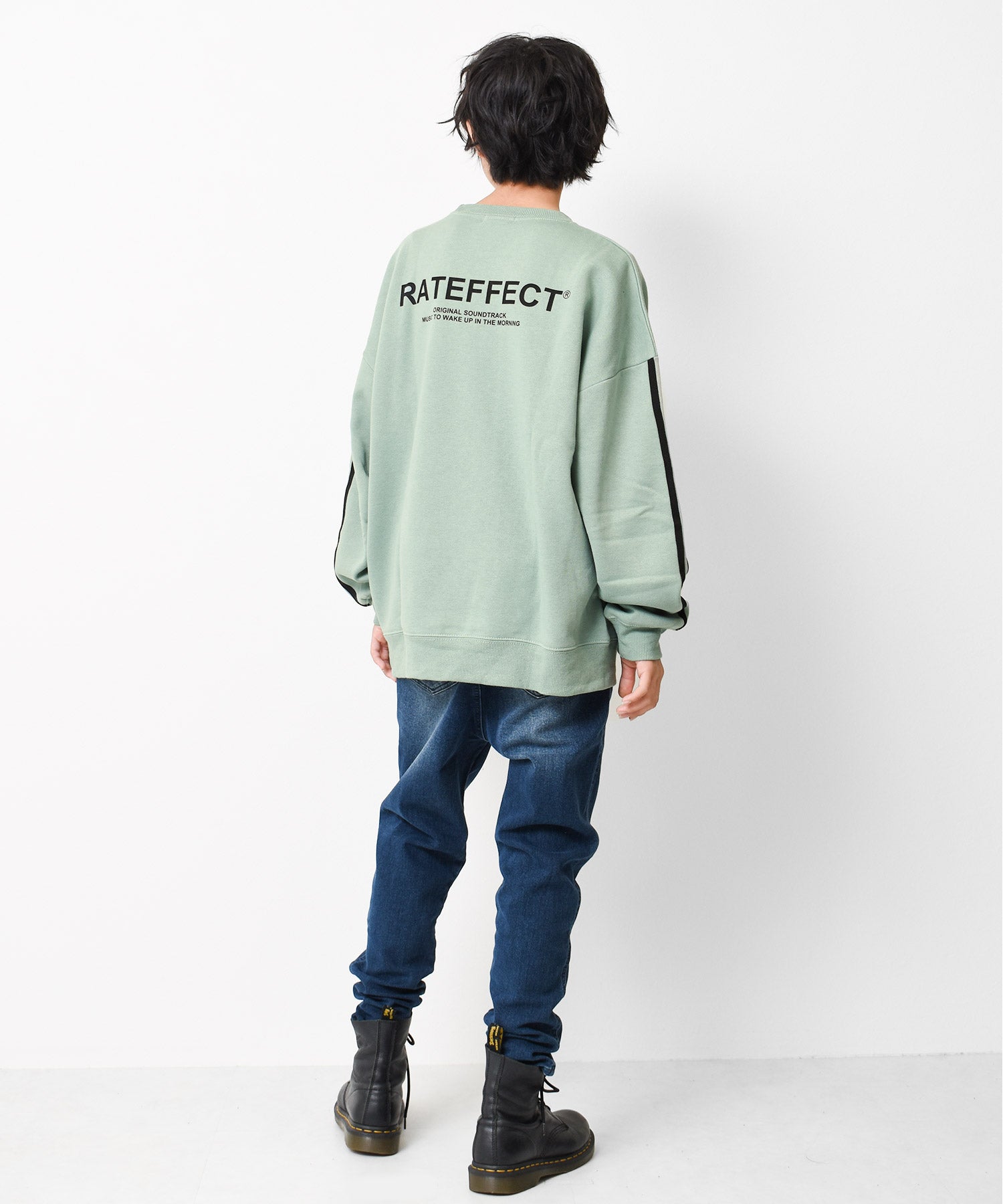 ラット エフェクト RAT EFFECT 裏起毛袖ライントレーナー