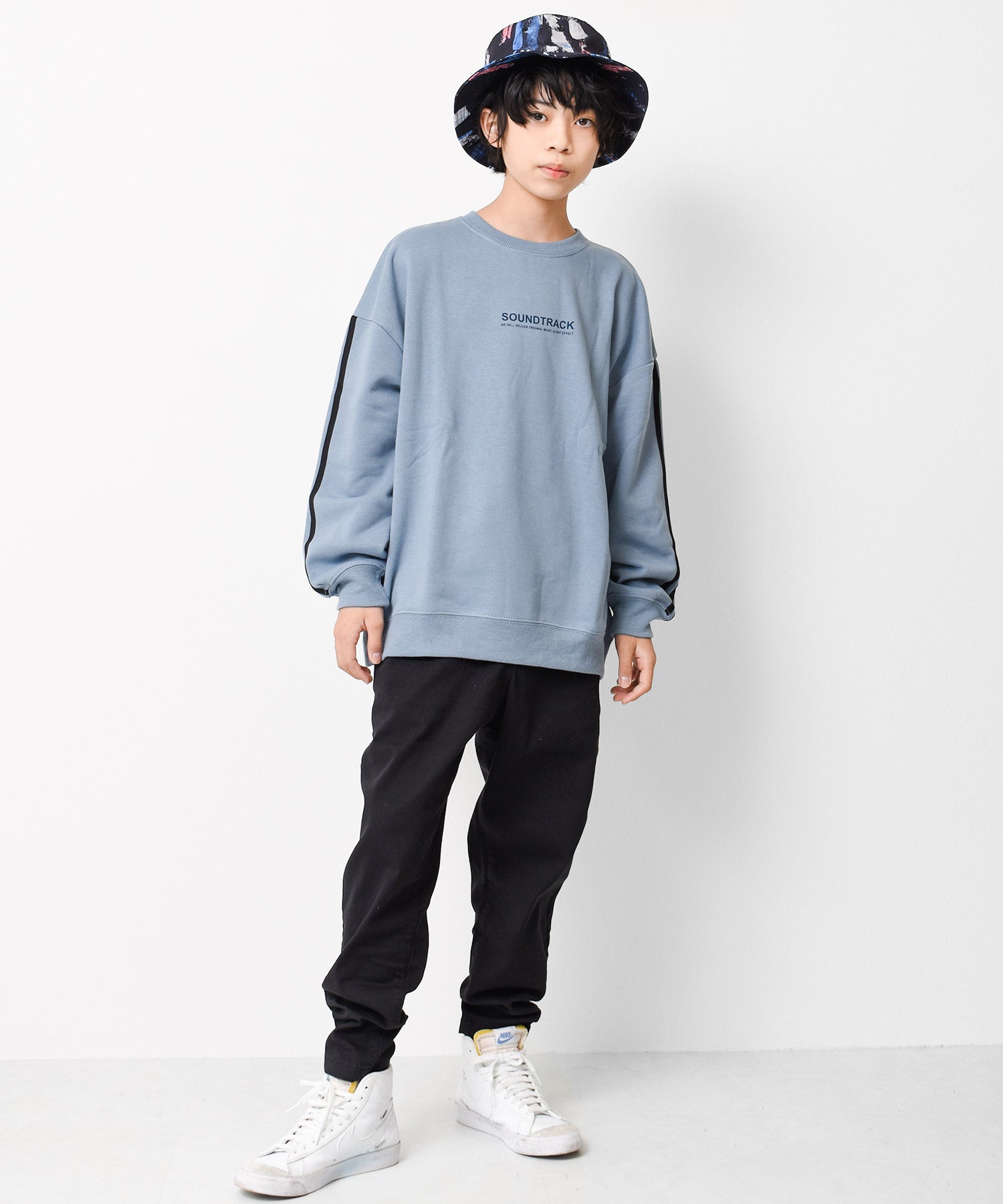 ラット エフェクト RAT EFFECT 裏起毛袖ライントレーナー