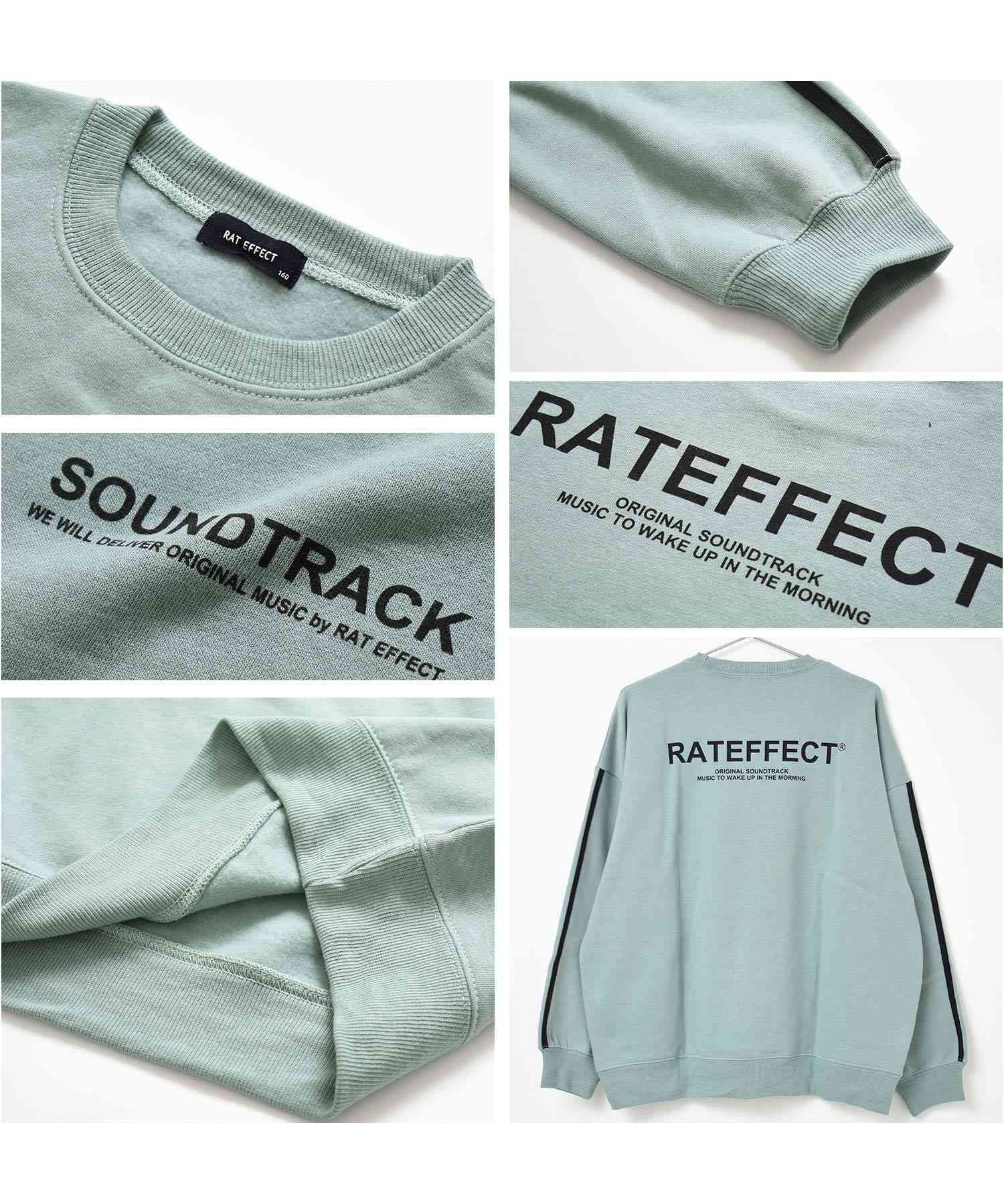 ラット エフェクト RAT EFFECT 裏起毛袖ライントレーナー