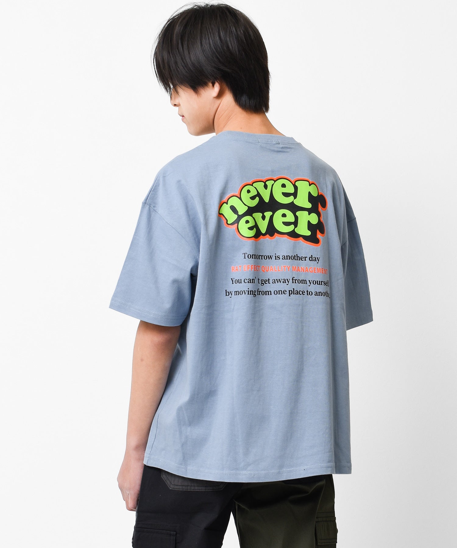 ラット エフェクト RAT EFFECT nevereverバックロゴプリントTシャツ
