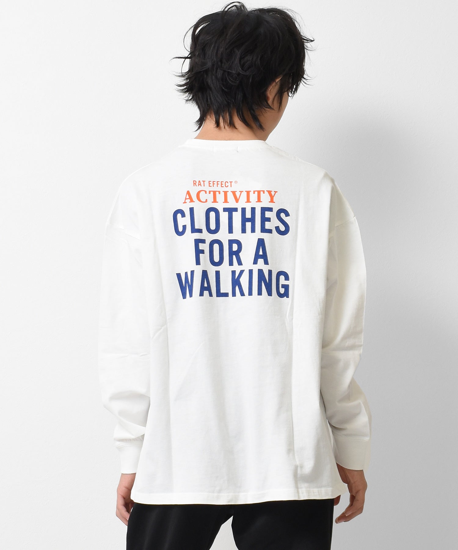 ラット エフェクト RAT EFFECT ポケット付バックプリント袖リブロングTシャツ （オフホワイト） オフホワイト