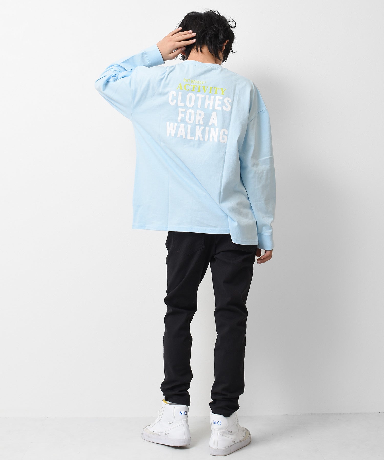ラット エフェクト RAT EFFECT ポケット付バックプリント袖リブロングTシャツ （オフホワイト） オフホワイト