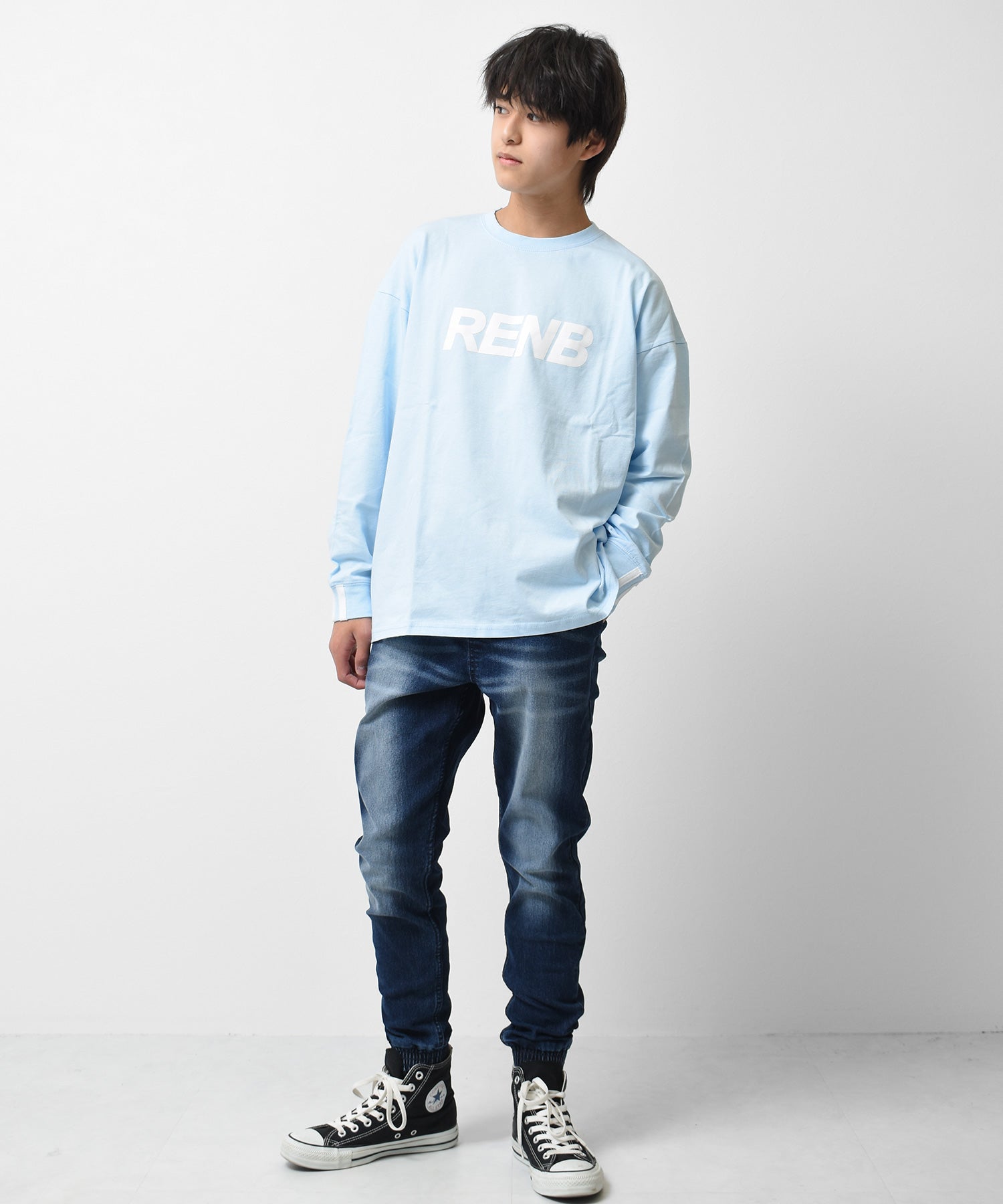 ラット エフェクト RAT EFFECT RENBプリントライン袖リブロングTシャツ