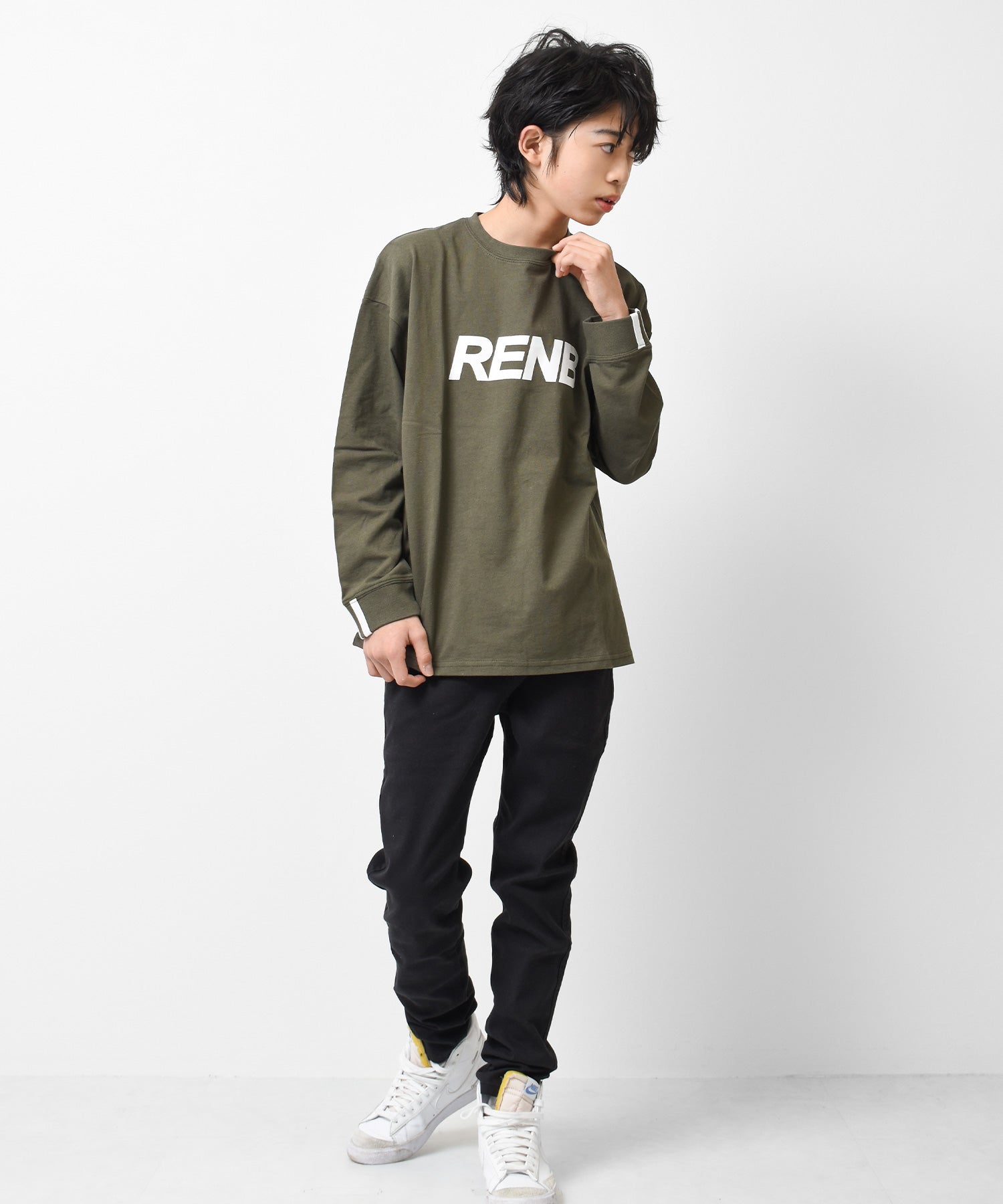 ラット エフェクト RAT EFFECT RENBプリントライン袖リブロングTシャツ