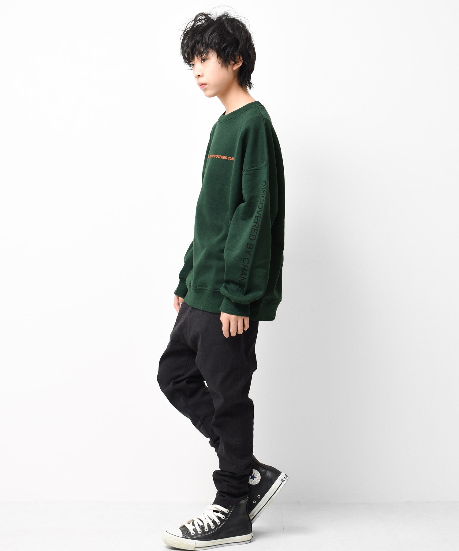 ラット エフェクト RAT EFFECT 裏起毛袖ロゴプリントトレーナー