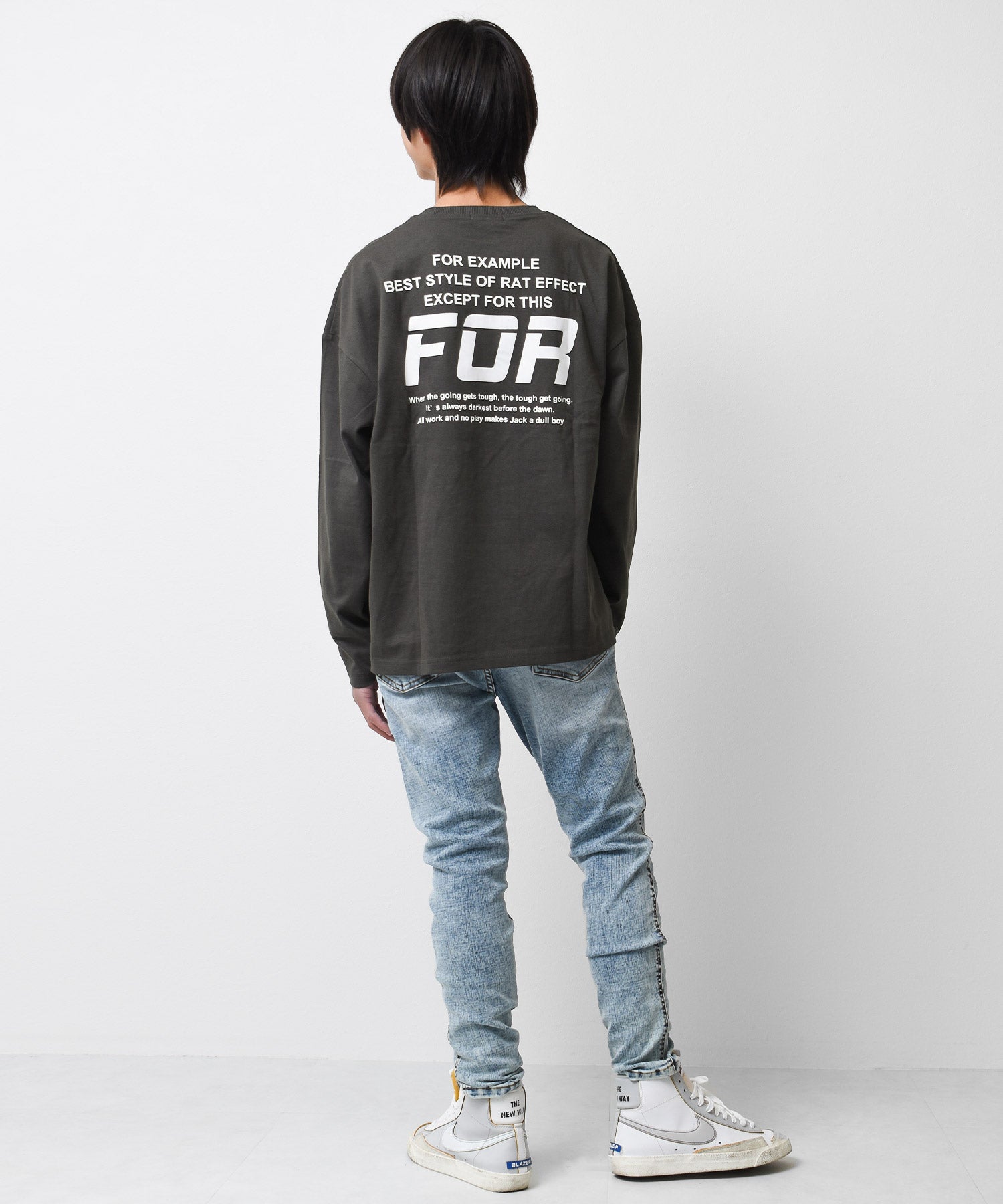 ラット エフェクト RAT EFFECT FORバックプリントロングTシャツ （ライトブルー） ライトブルー