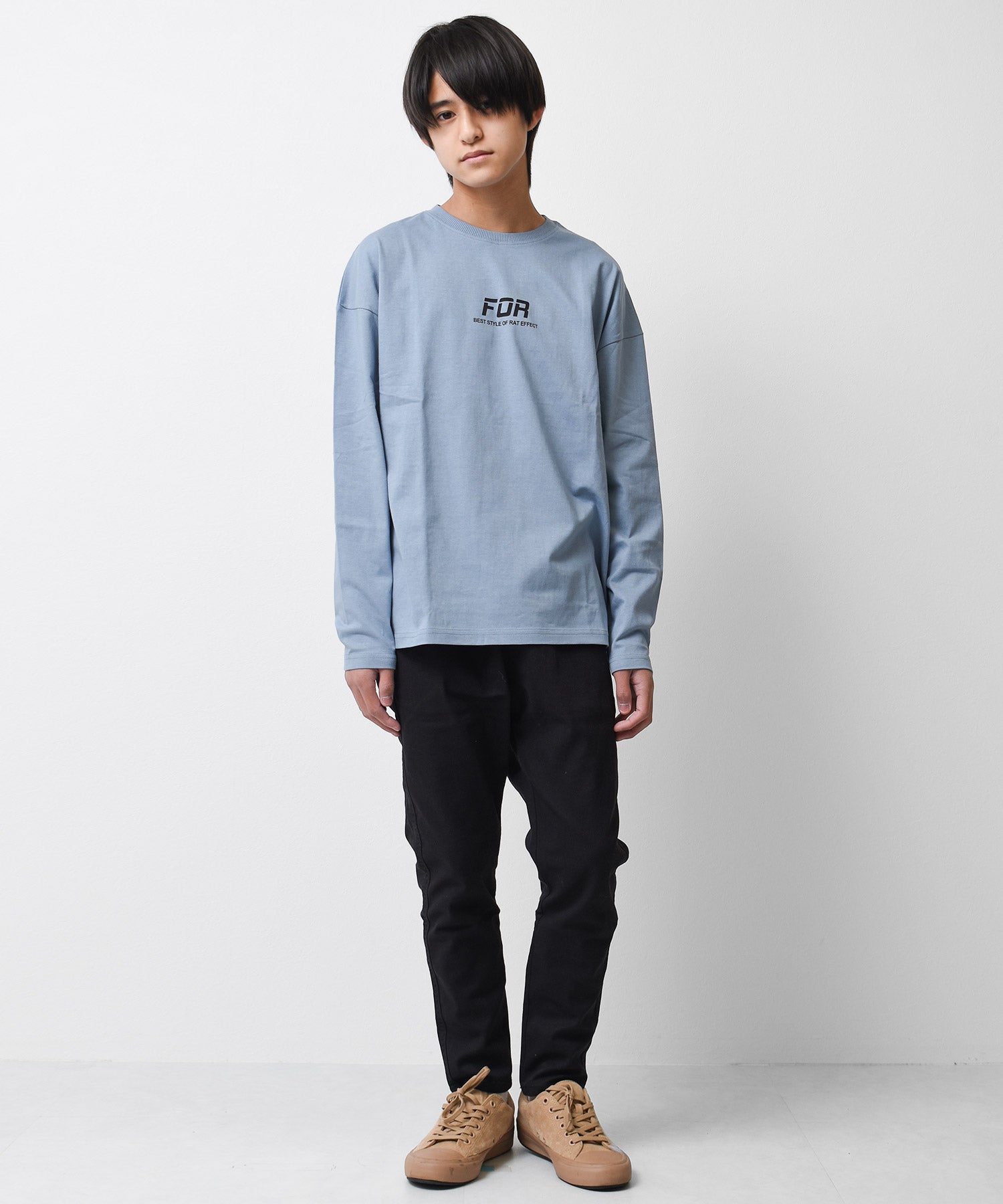 ラット エフェクト RAT EFFECT FORバックプリントロングTシャツ （ライトブルー） ライトブルー