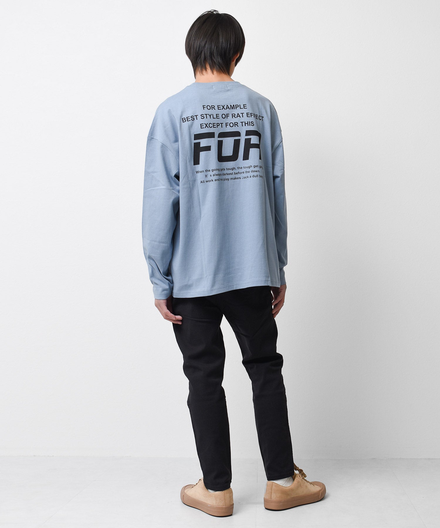ラット エフェクト RAT EFFECT FORバックプリントロングTシャツ （ライトブルー） ライトブルー