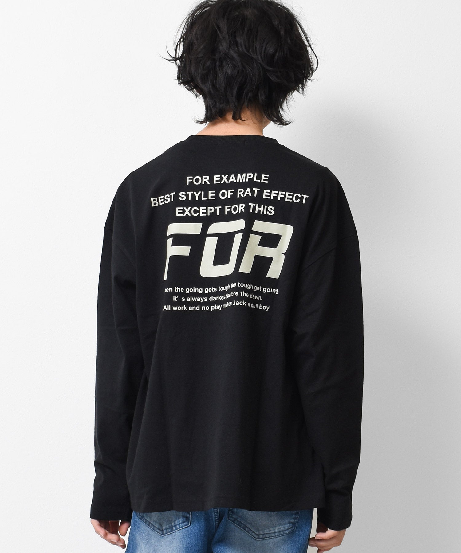 ラット エフェクト RAT EFFECT FORバックプリントロングTシャツ （ブラック） ブラック
