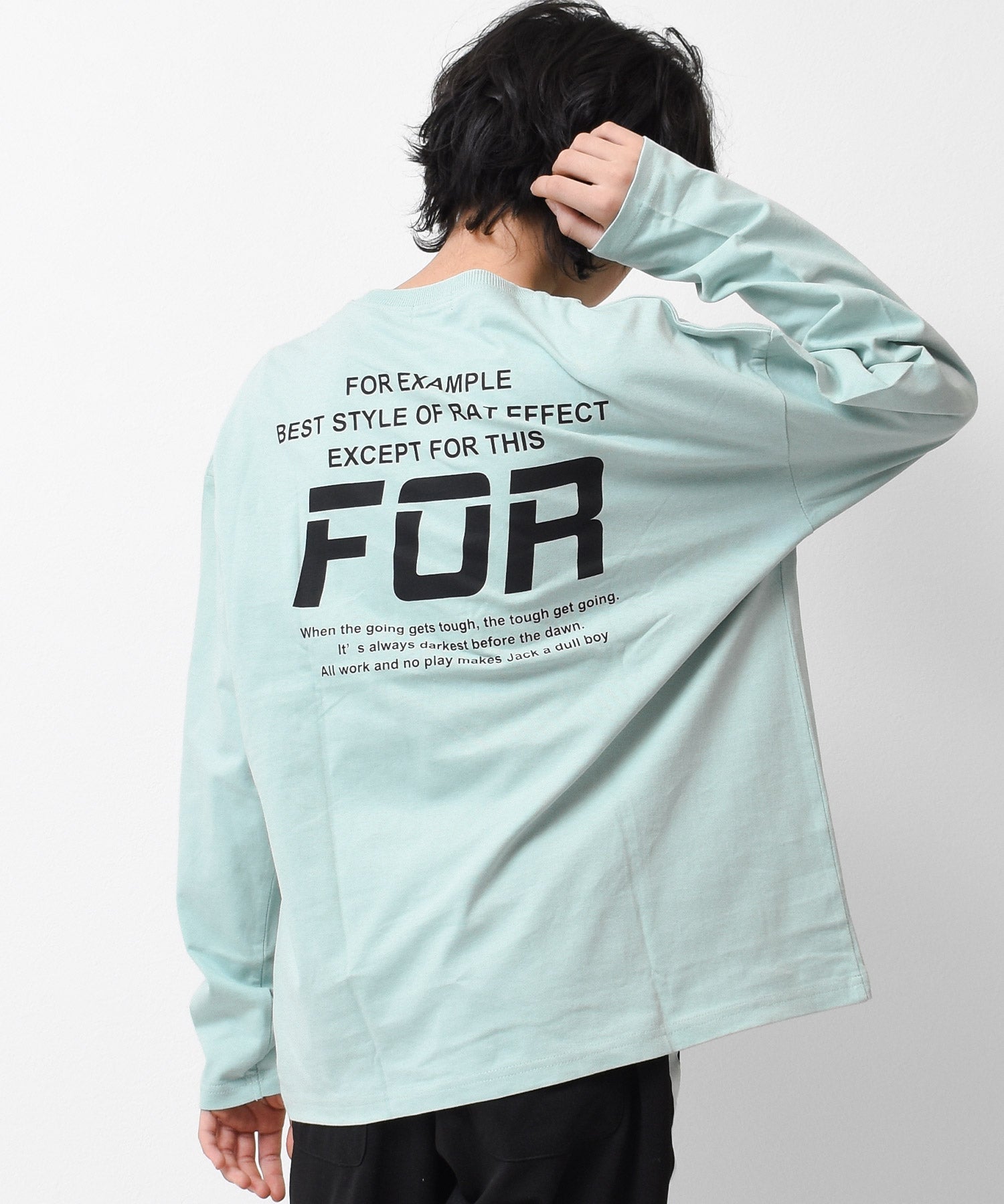 ラット エフェクト RAT EFFECT FORバックプリントロングTシャツ （グリーン） グリーン