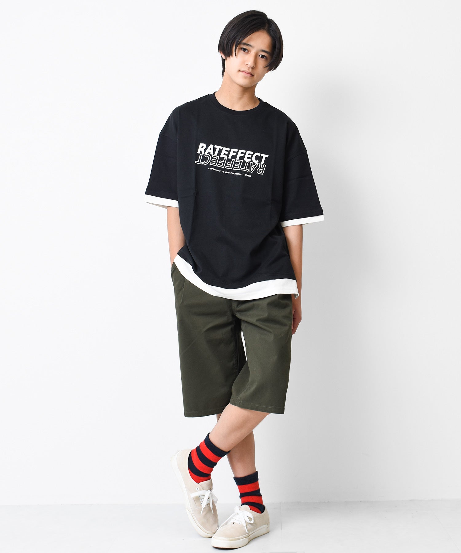 ラット エフェクト RAT EFFECT レイヤード風プリントTシャツ