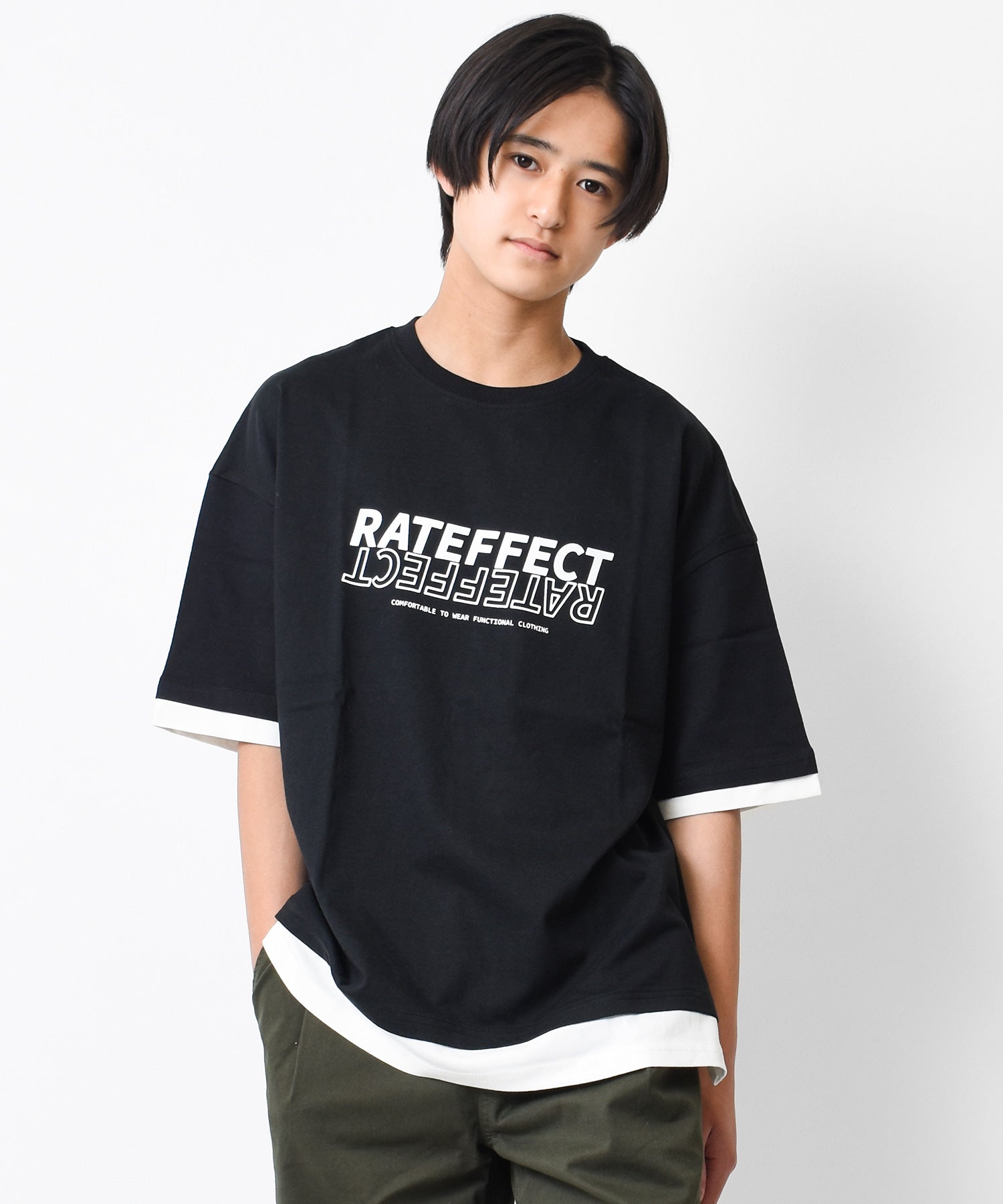 ラット エフェクト RAT EFFECT レイヤード風プリントTシャツ