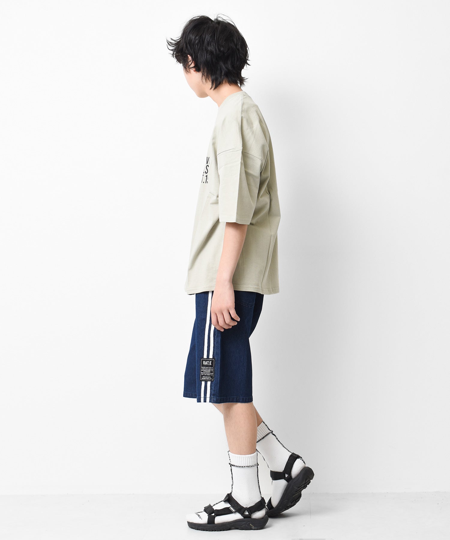 ラット エフェクト RAT EFFECT デニムサイドラインハーフパンツ （ブルー） ブルー