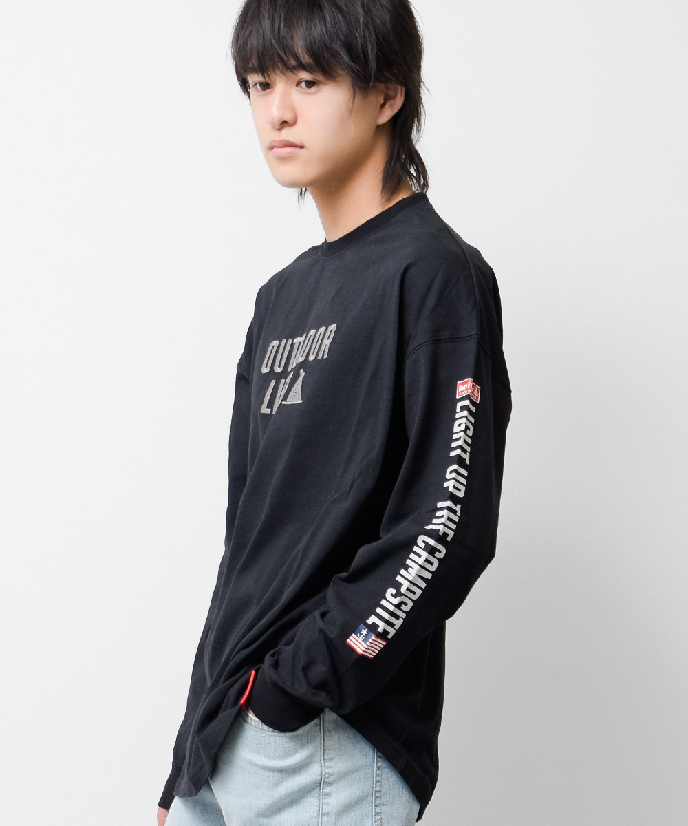 ラット エフェクト RAT EFFECT RATOUTDOORLIFEロングTシャツ