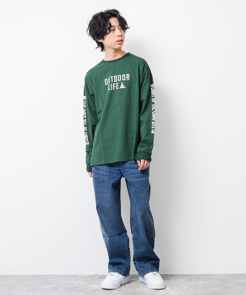 ラット エフェクト RAT EFFECT RATOUTDOORLIFEロングTシャツ