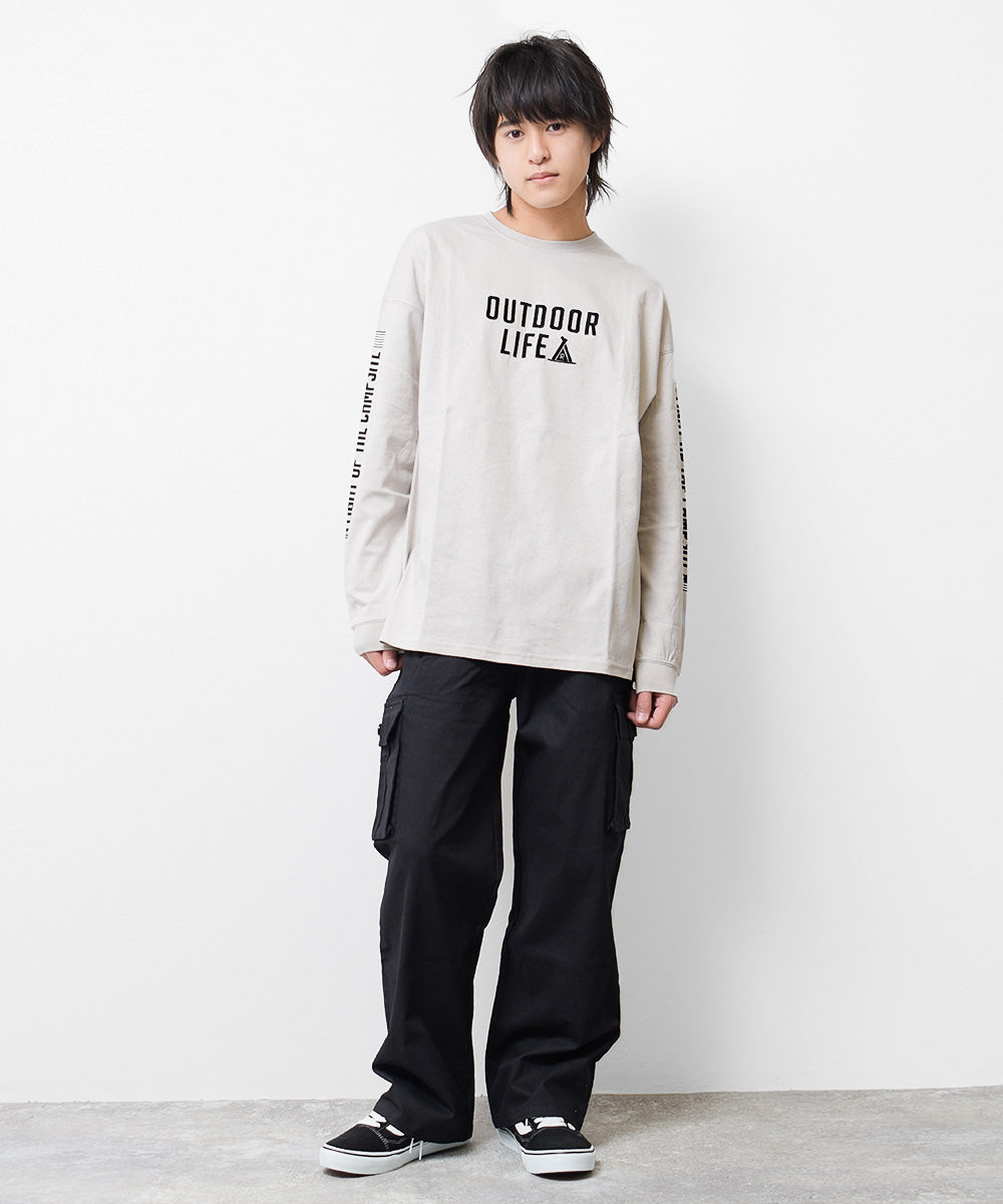 ラット エフェクト RAT EFFECT RATOUTDOORLIFEロングTシャツ