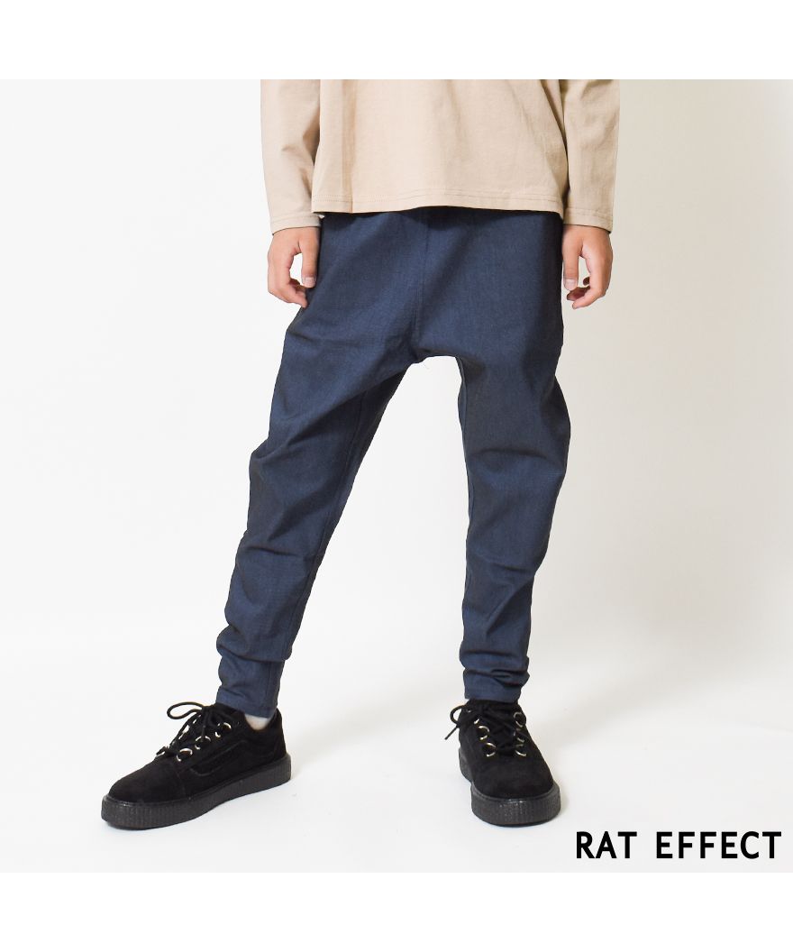 ラット エフェクト RAT EFFECT ストレッチサルエルパンツ,インディゴ