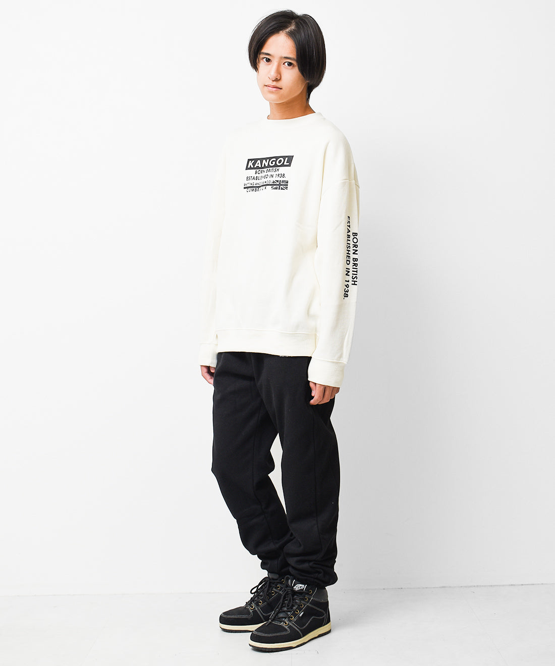 ラット エフェクト RAT EFFECT KANGOL別注裏起毛袖ロゴトレーナー