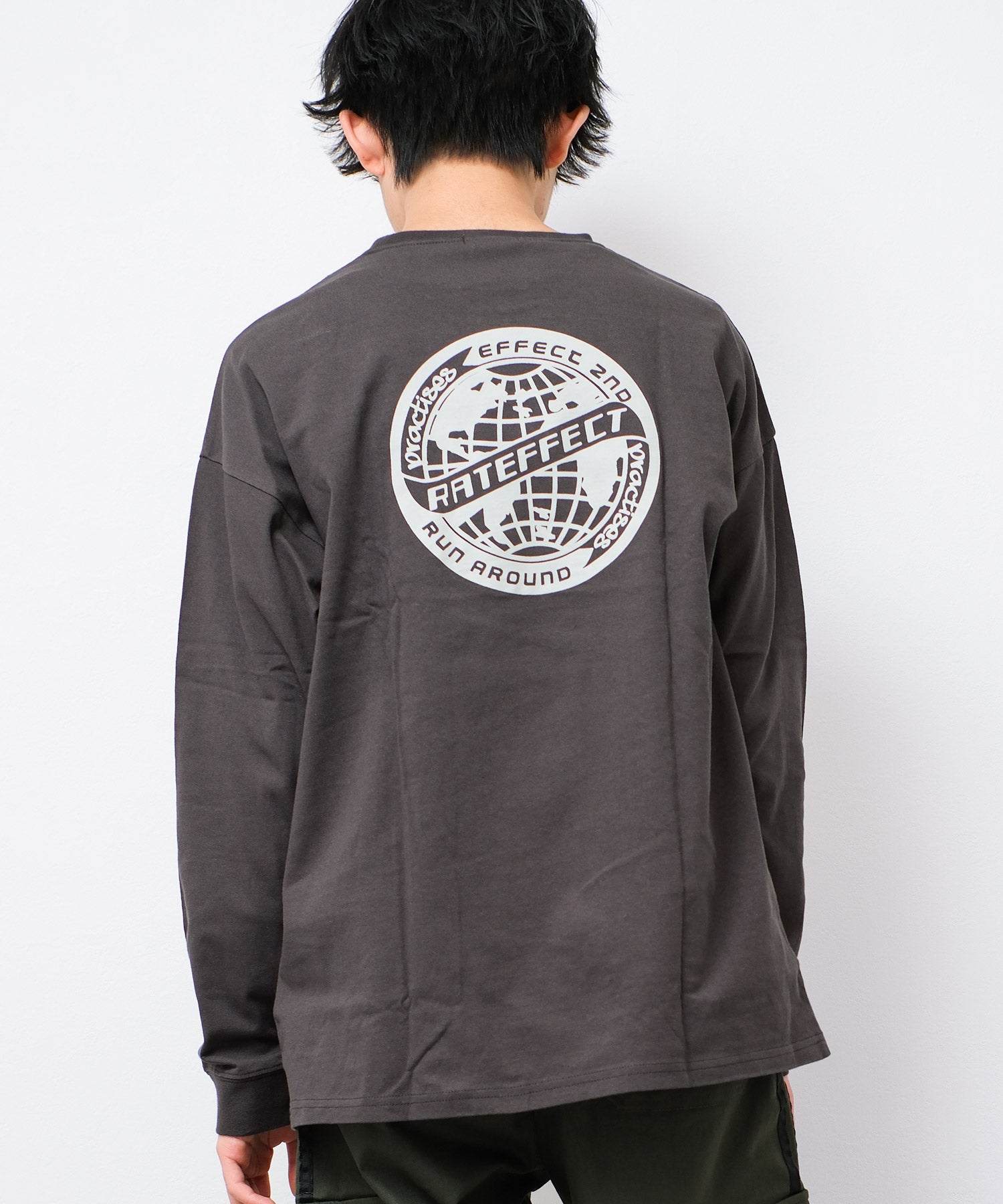 ラット エフェクト RAT EFFECT EFFECT 2ND ロングTシャツ,チャコールグレー