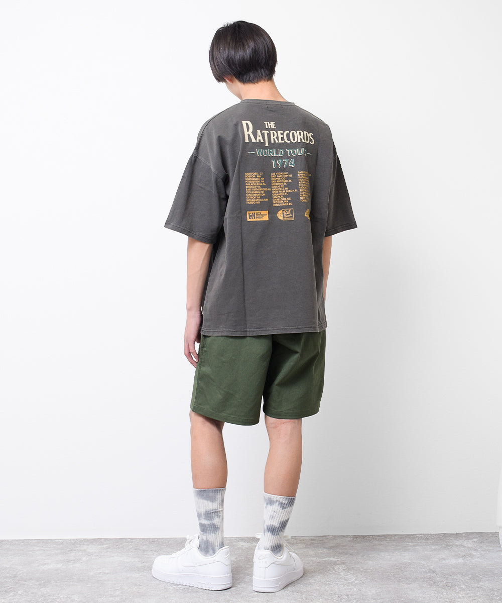 ラット エフェクト RAT EFFECT RATRECORDSピグメントビッグTシャツ （チャコール） チャコール