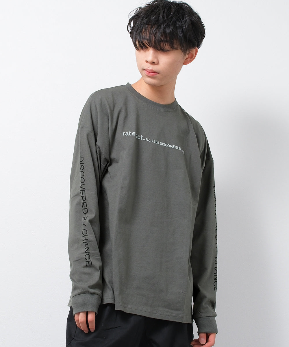 ラット エフェクト RAT EFFECT 袖ロゴプリントロングTシャツ （カーキ） カーキ