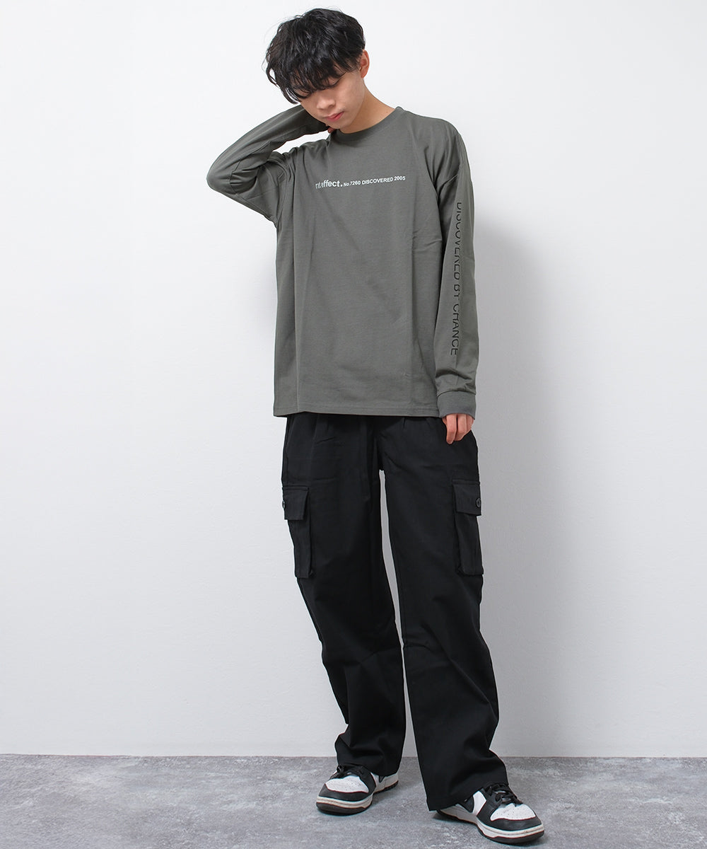 ラット エフェクト RAT EFFECT 袖ロゴプリントロングTシャツ （カーキ） カーキ