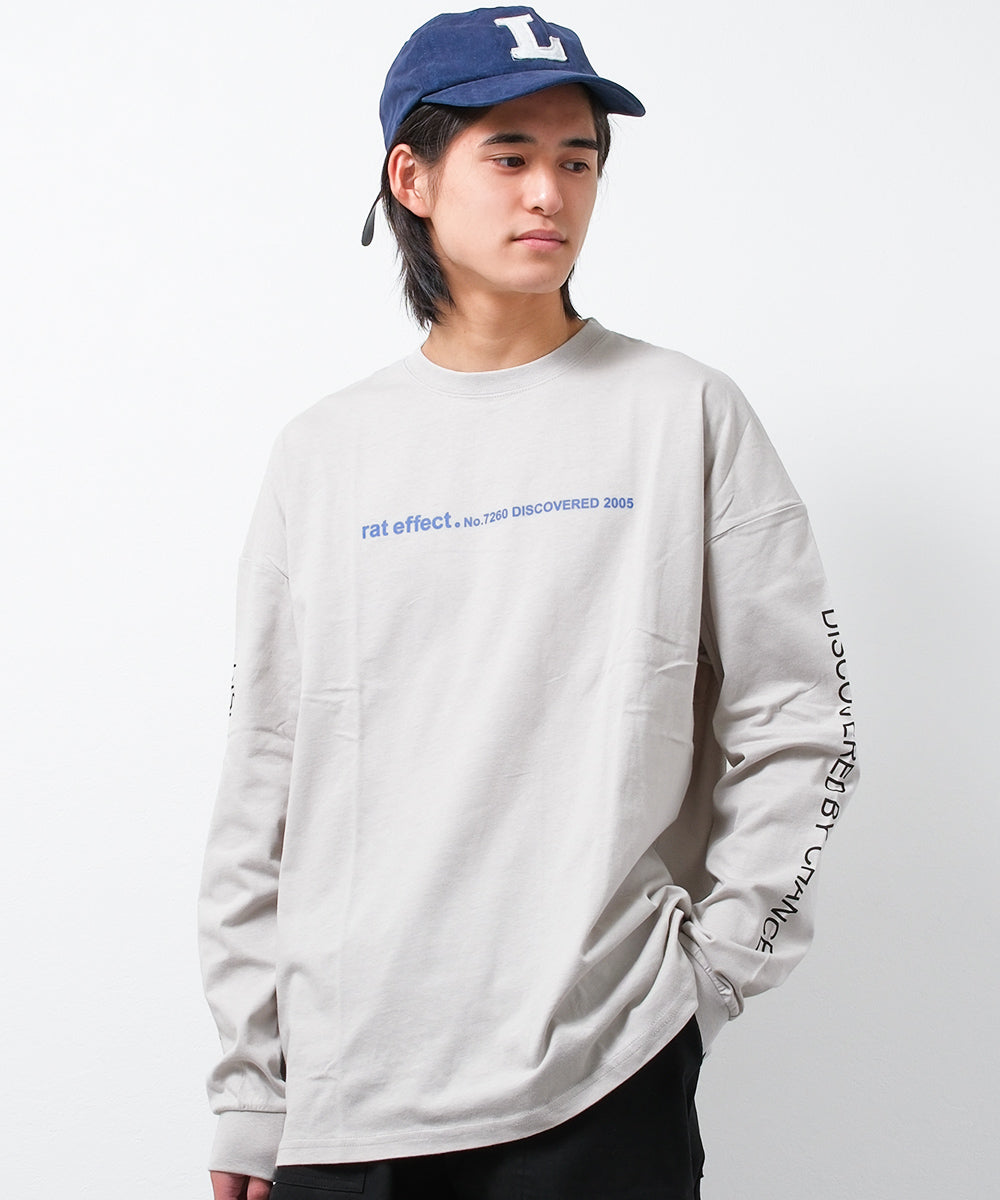 ラット エフェクト RAT EFFECT 袖ロゴプリントロングTシャツ （ライトグレー） ライトグレー