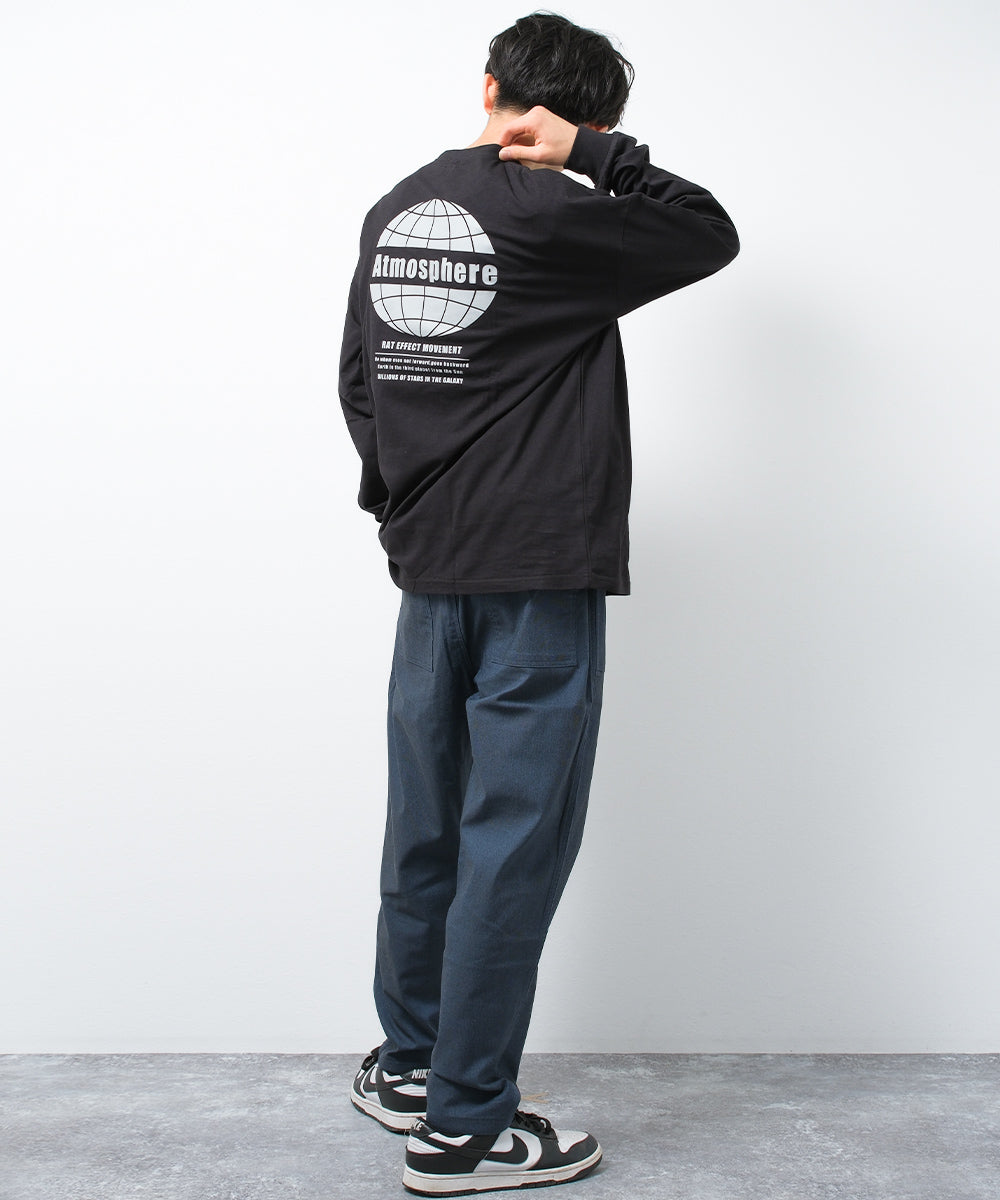 ラット エフェクト RAT EFFECT AtmosphereバックプリントロングTシャツ （ブラック） ブラック
