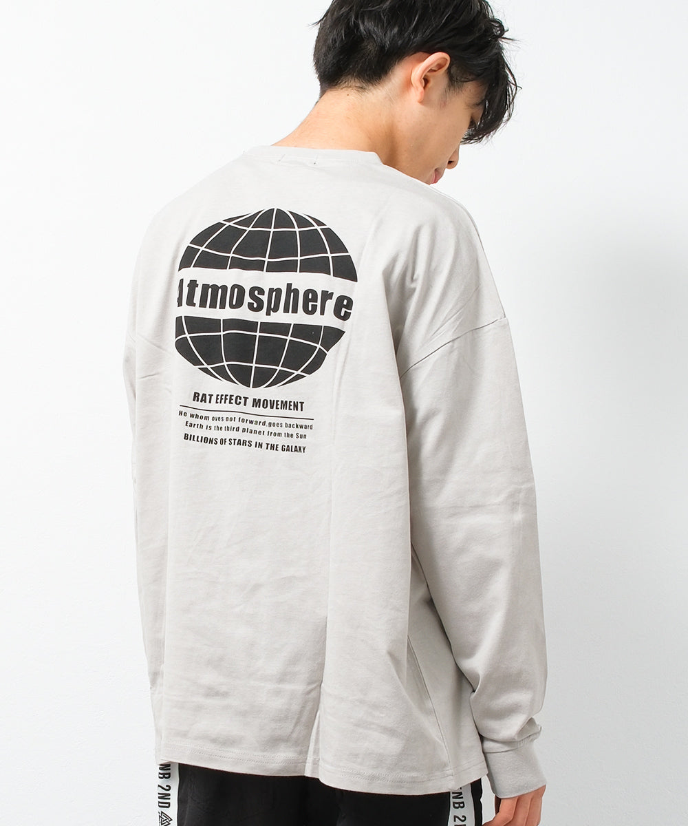 ラット エフェクト RAT EFFECT AtmosphereバックプリントロングTシャツ （ライトグレー） ライトグレー