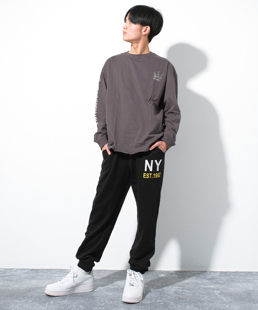ラット エフェクト RAT EFFECT American Cityロゴスウェットパンツ （ブラック） ブラック