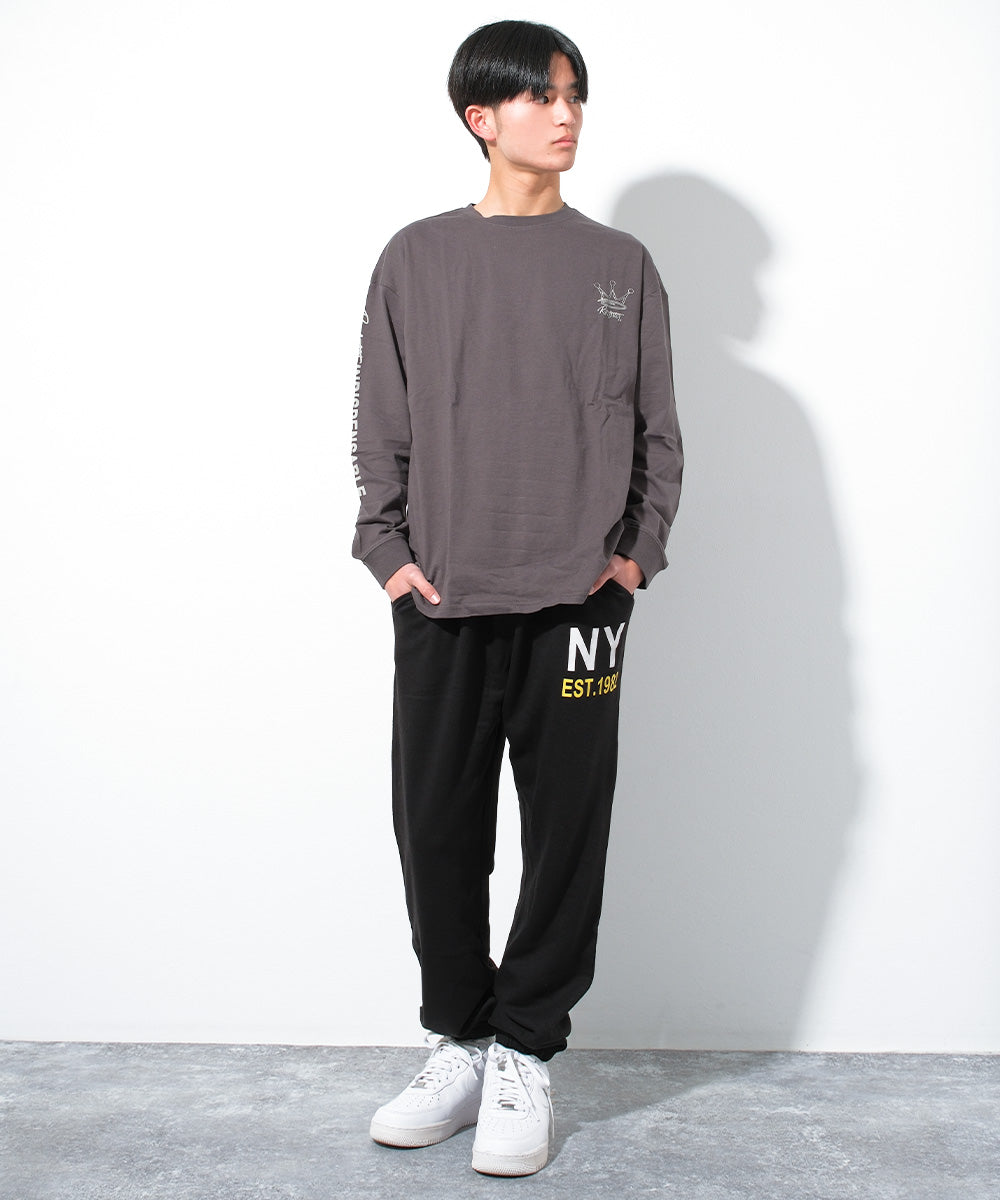 ラット エフェクト RAT EFFECT American Cityロゴスウェットパンツ （ブラック） ブラック