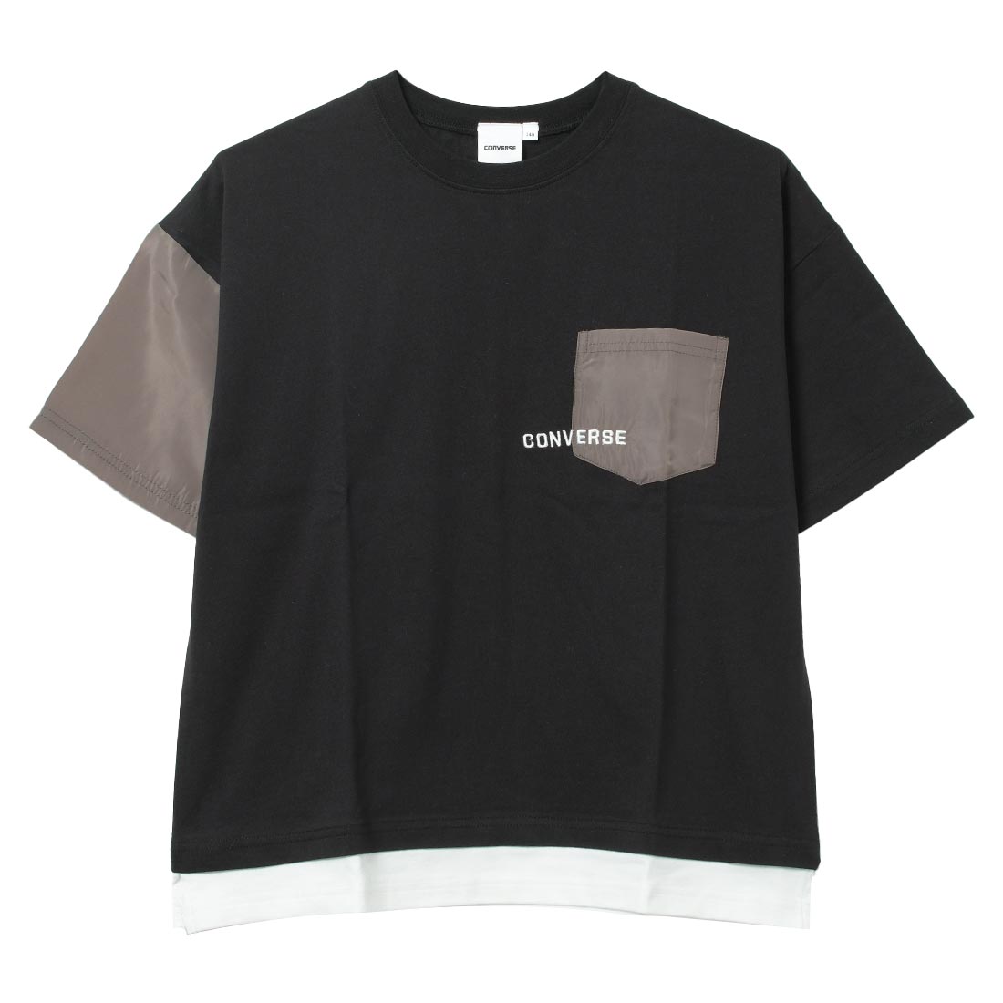 ラット エフェクト RAT EFFECT CONVERSE 別注フェイクレイヤードポケットTシャツ （ブラック） ブラック