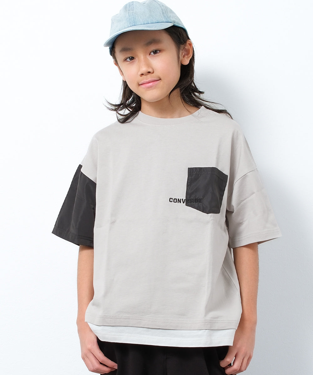 ラット エフェクト RAT EFFECT CONVERSE 別注フェイクレイヤードポケットTシャツ （ライトグレー） ライトグレー