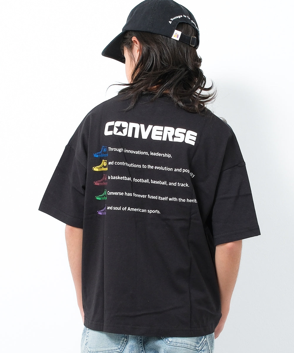 ラット エフェクト RAT EFFECT CONVERSE 別注スニーカーロゴTシャツ （ブラック） ブラック