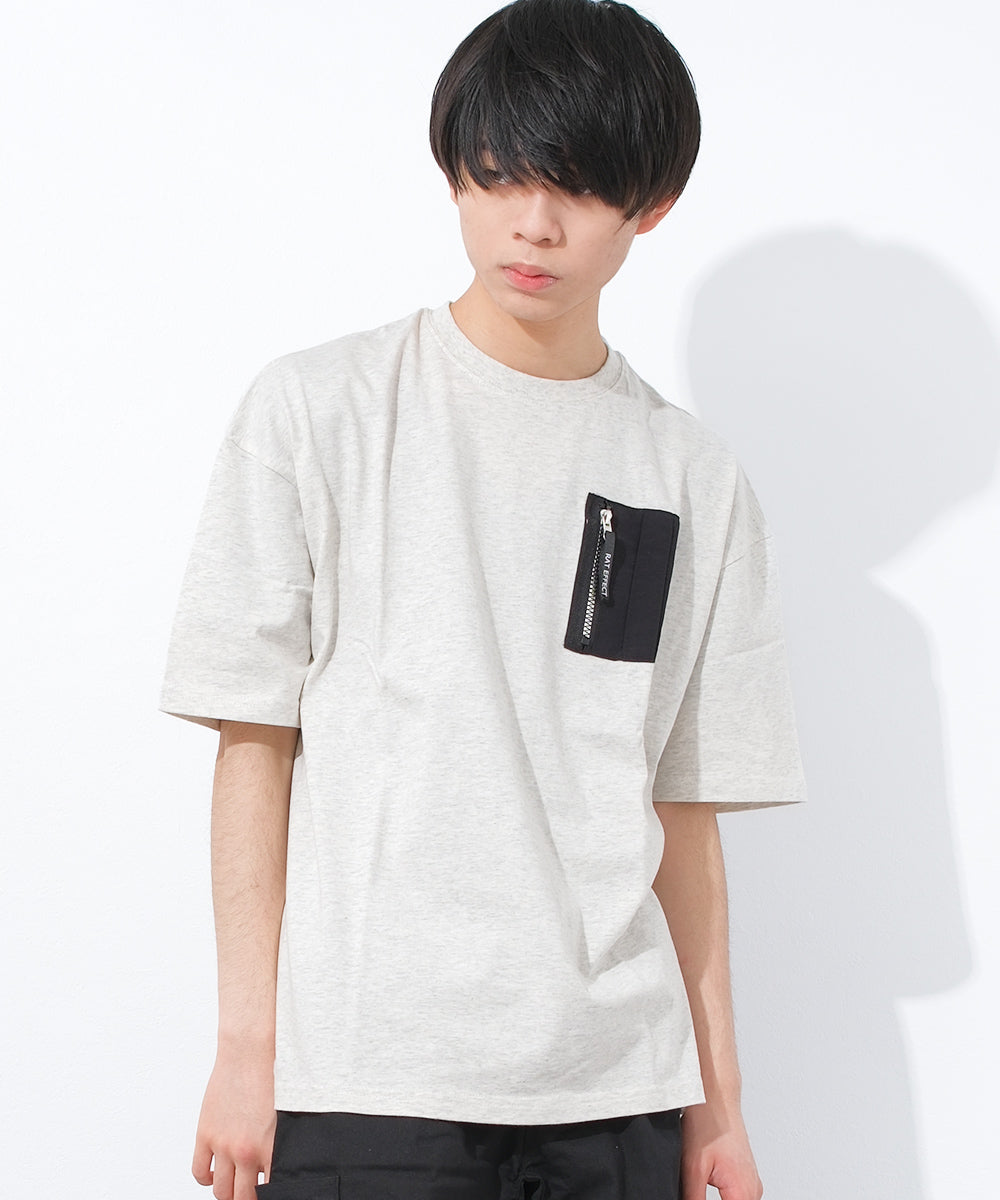 ラット エフェクト RAT EFFECT ポケット付バックプリントTシャツ （オートミール） オートミール