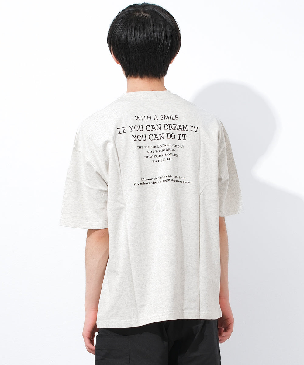 ラット エフェクト RAT EFFECT ポケット付バックプリントTシャツ （オートミール） オートミール