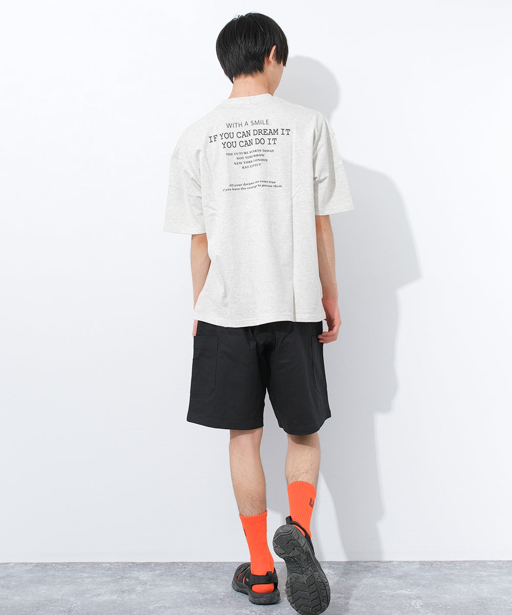 ラット エフェクト RAT EFFECT ポケット付バックプリントTシャツ （オートミール） オートミール