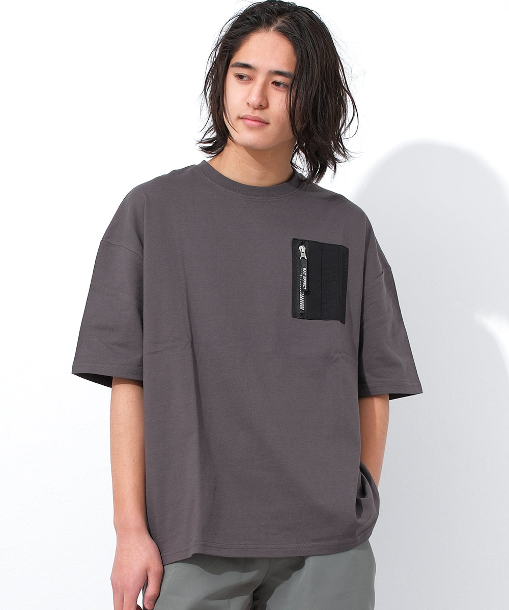 ラット エフェクト RAT EFFECT ポケット付バックプリントTシャツ （チャコールグレー） チャコールグレー
