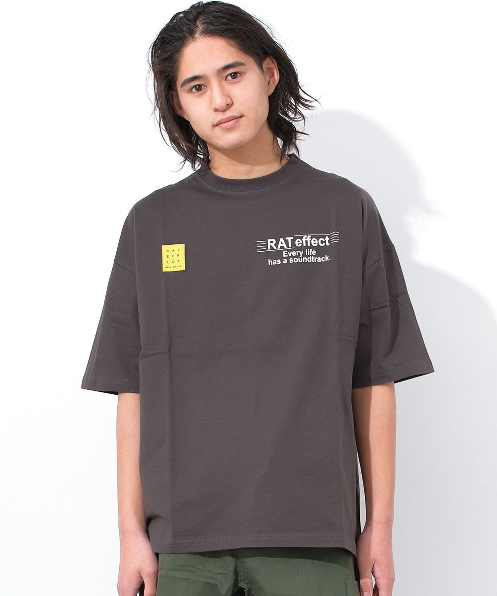 ラット エフェクト RAT EFFECT フロントネオンロゴプリント半袖Tシャツ （チャコールグレー） チャコールグレー