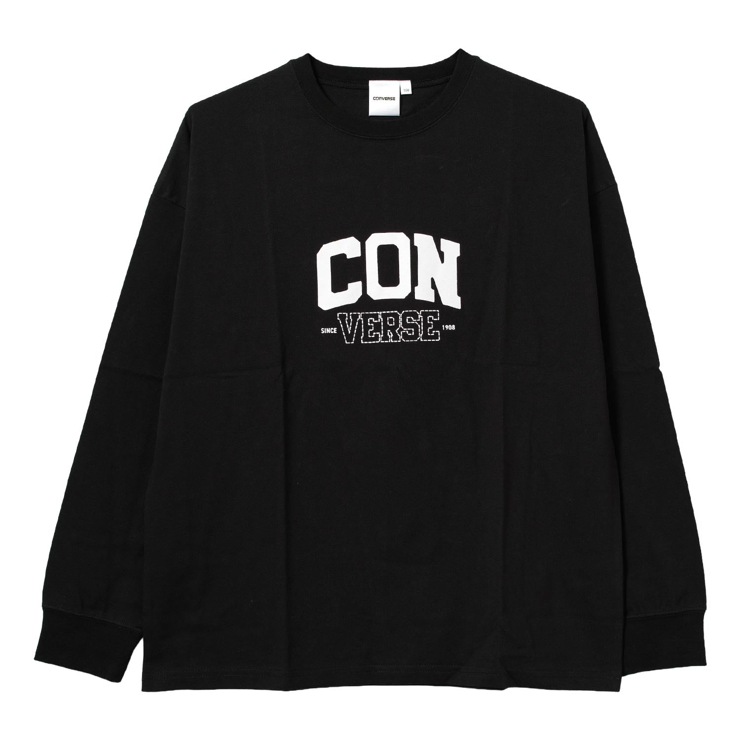 ラット エフェクト RAT EFFECT CONVERSE 別注スニーカーロゴプリントロングTシャツ （ブラック） ブラック